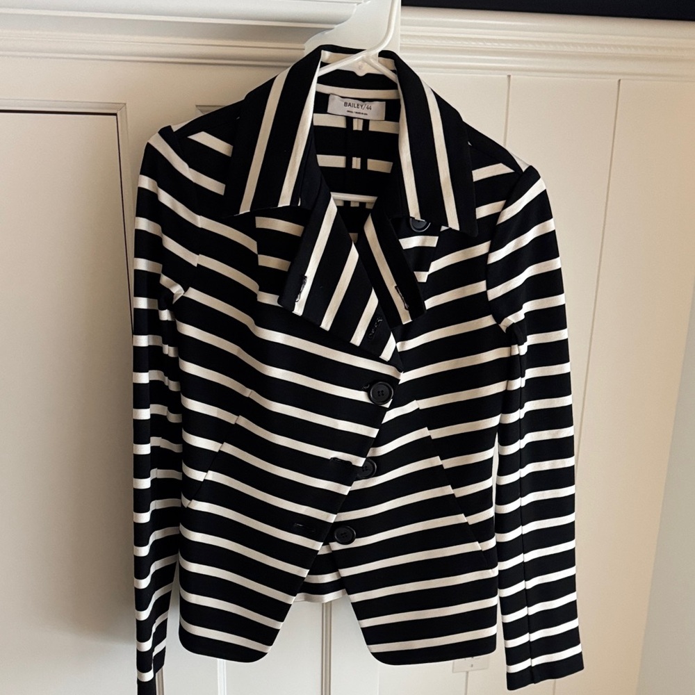 Bailey 44 Black and White Striped Blazer